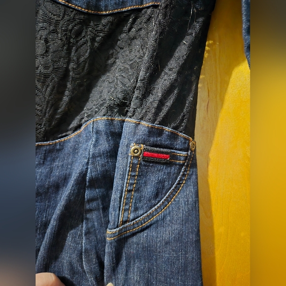 Assymetrical one shoulder jumpsuit size 9/10 Fubu denim - Picture 7 of 15